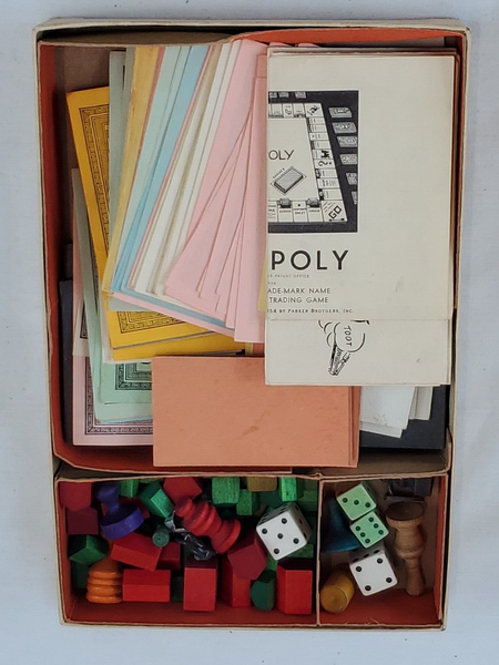 VINTAGE 1954 Parker Brothers Monopoly Board Game