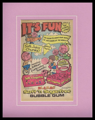 1978 Blammo Bubble Gum Framed 11x14 ORIGINAL Vintage Advertisement 