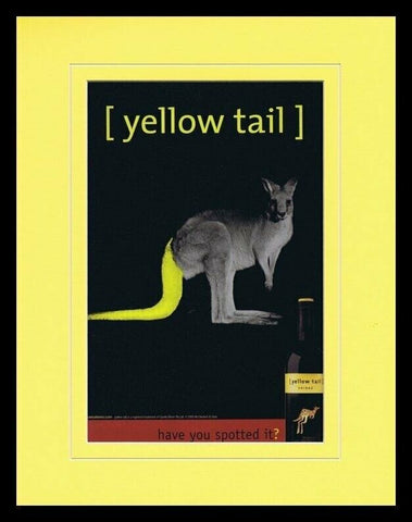 2005 Yellow Tail Shiraz Framed 11x14 ORIGINAL Vintage Advertisement