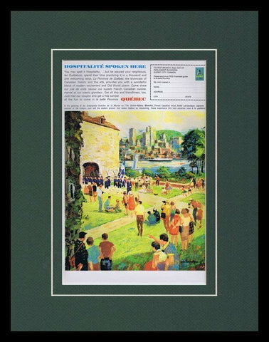 1963 Quebec Canada Travel Tourism Framed 11x14 ORIGINAL Vintage Advertisement 