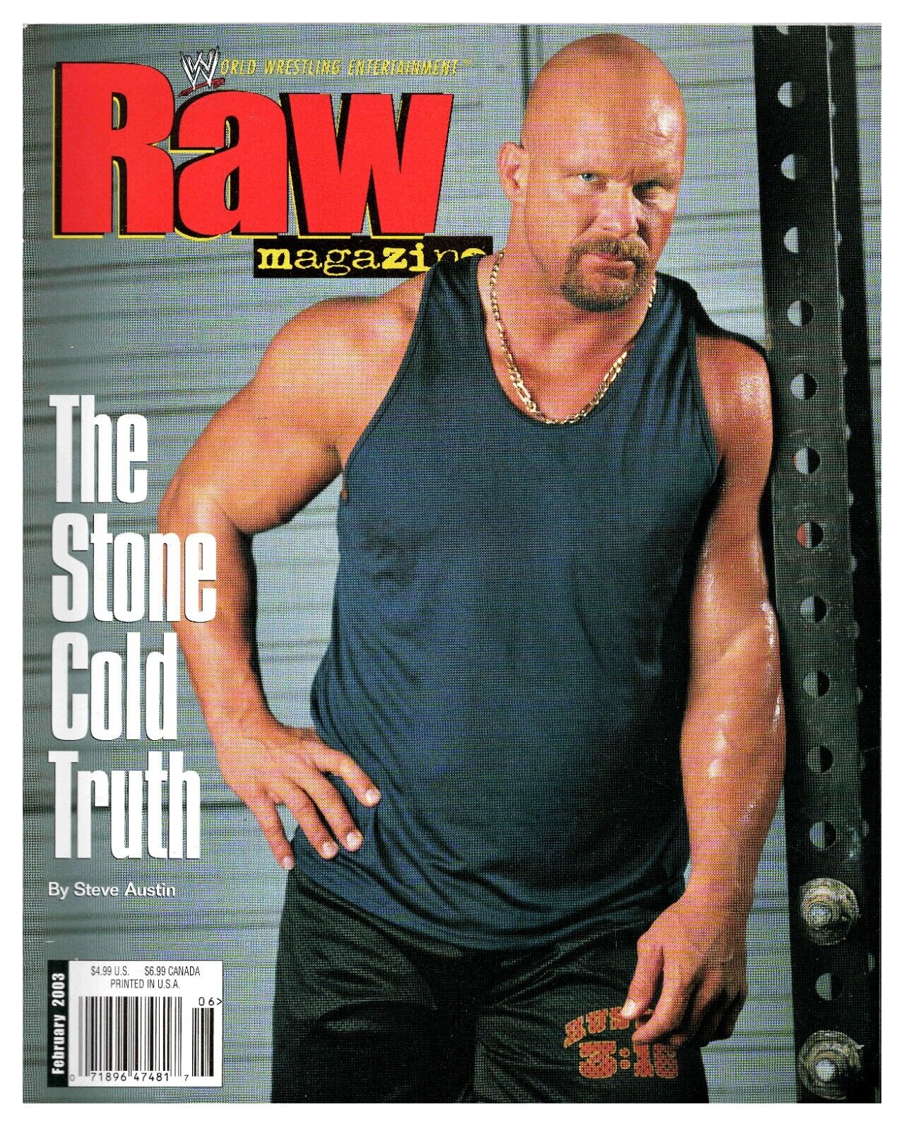 VINTAGE Feb 2003 WWE Raw Magazine Stone Cold Steve Austin