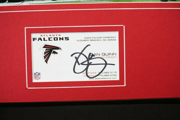 Dan Quinn Signed Framed 16x20 Business Card & Photo Display JSA Falcons