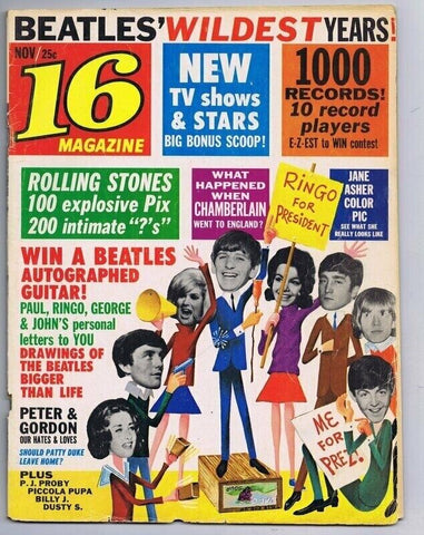 ORIGINAL Vintage November 1964 16 Magazine The Beatles Rolling Stones