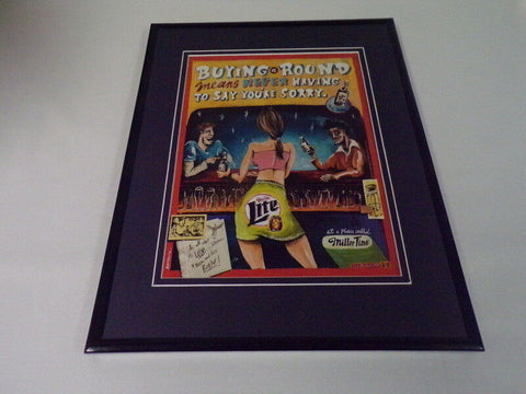 2002 Miller Lite Beer Never Say Sorry 11x14 Framed ORIGINAL Advertisement