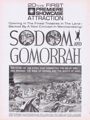 Sodom and Gomorrah 1963 ORIGINAL Vintage 9x12 Industry Ad Stewart Granger