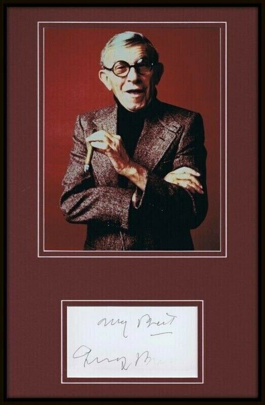 George Burns Signed Framed 11x17 Photo Display JSA 