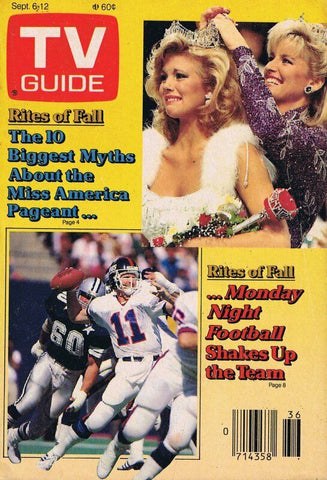 ORIGINAL Vintage Sep 6 1986 TV Guide Magazine No Label Phil Simms