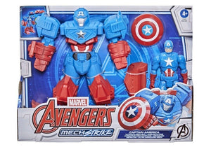 NEW SEALED 2021 Marvel Avengers Captain America Mech Strike Action Figure Set