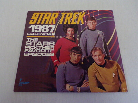 ORIGINAL Vintage Unused 1987 Pocket Books Star Trek Calendar Stars Pick Faves