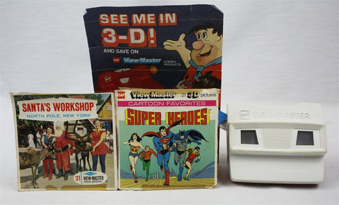 VINTAGE View Master + 1979 DC Super Heroes + Santa's Workshop Reels