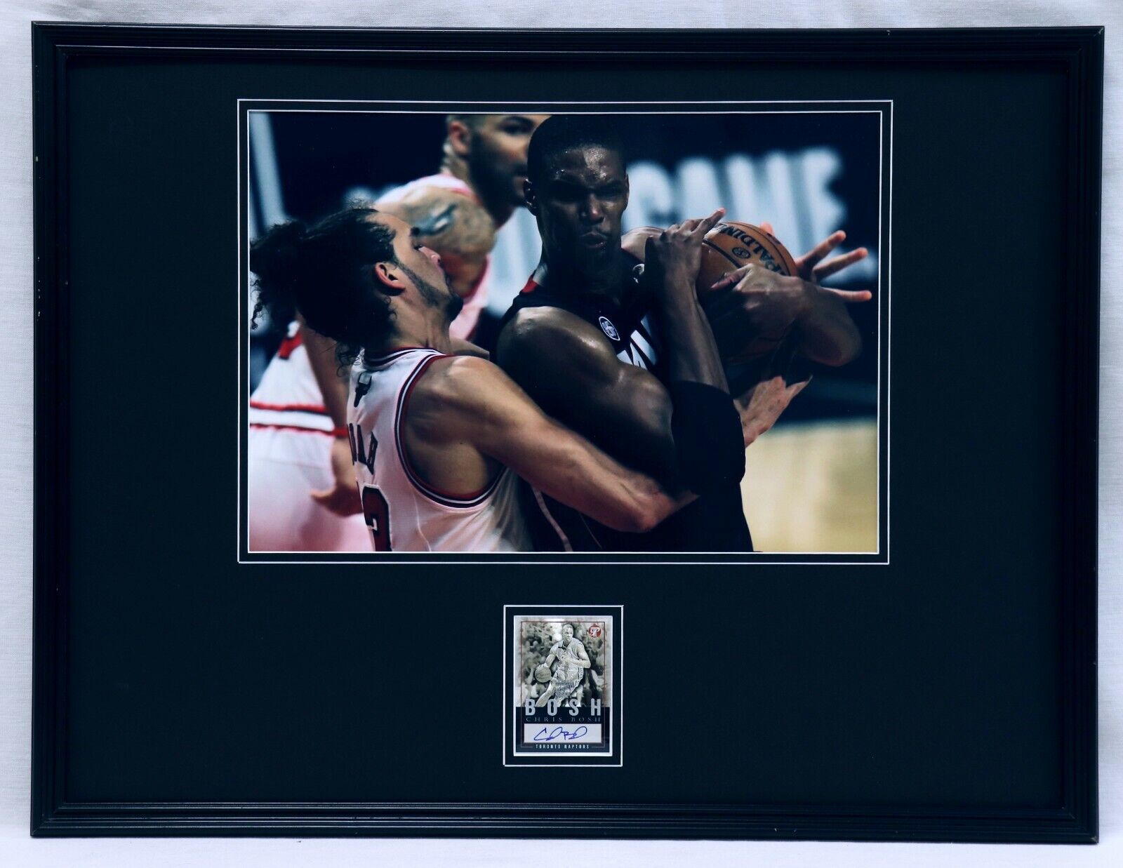 Chris Bosh Signed Framed 18x24 Photo Poster Display TOPPS Heat