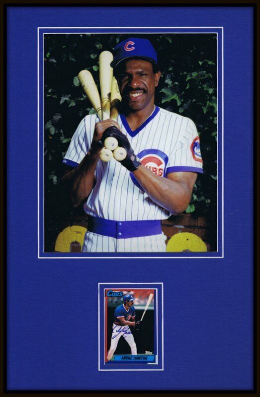 Andre Dawson Signed Framed 11x17 Photo Display Chicago Cubs