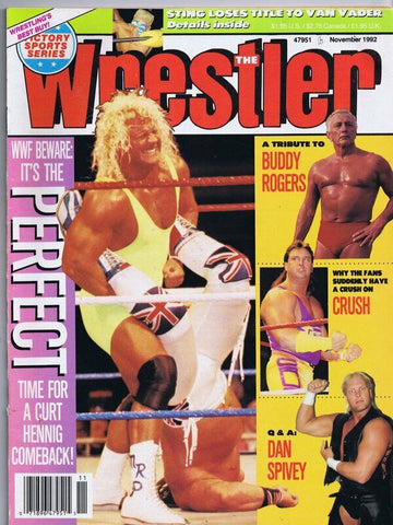 ORIGINAL Vintage November 1992 The Wrestler Magazine Curt Hennig