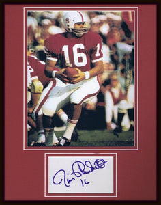 Jim Plunkett Signed Framed 11x14 Photo Display Stanford