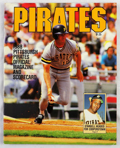 1988 Giants @ Pittsburgh Pirates Scorebook Unscored Barry Bonds Bonilla Clark