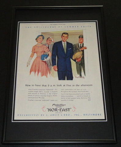 1953 Priestley's Suits ORIGINAL Framed 12x18 Vintage Advertisement Display