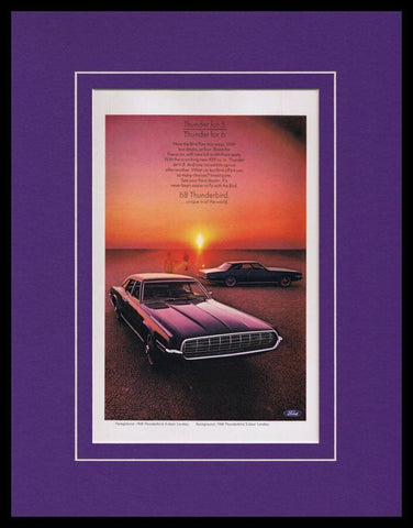 1968 Ford Thunderbird Framed 11x14 ORIGINAL Vintage Advertisement 