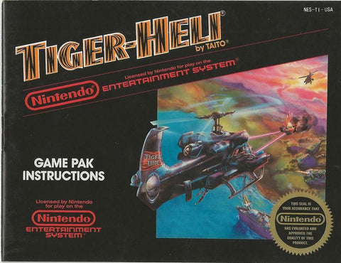 ORIGINAL Vintage Tiger Heli Nintendo NES Manual 