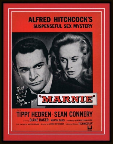 ORIGINAL Vintage 1964 Marnie 11x14 Framed Advertisement Sean Connery