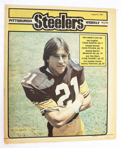  VINTAGE Aug 1981 Pittsburgh Steelers Weekly Magazine Robbie Martin