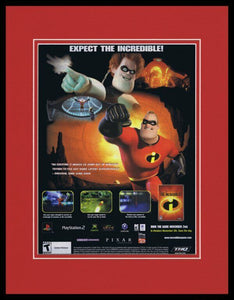 The Incredibles 2004 PS2 XBox Framed 11x14 ORIGINAL Advertisement