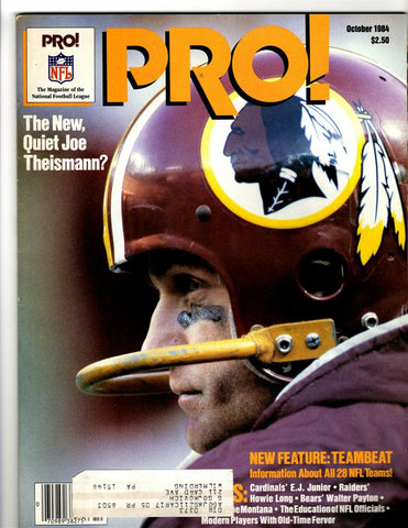 ORIGINAL Vintage Oct 1984 Pro! Magazine Joe Theismann