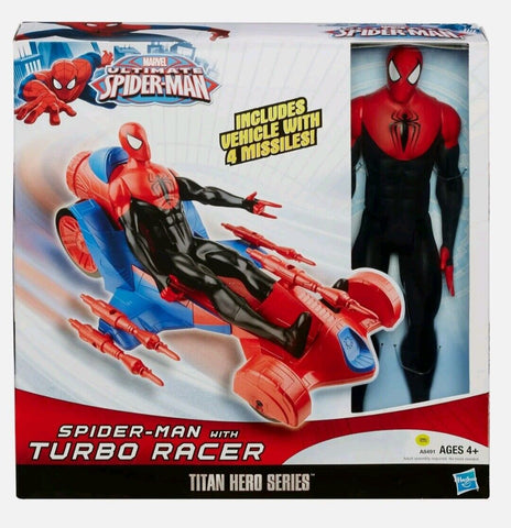 VINTAGE SEALED 2014 Ultimate Spider-Man Titan Hero Figure w/ Turbo Racer