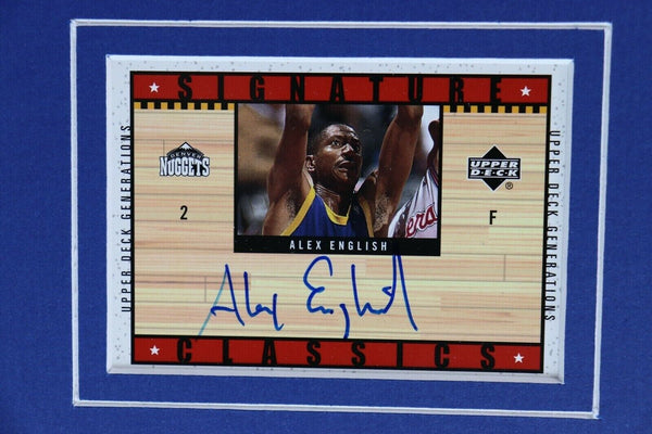 Alex English Signed Framed 16x20 Photo Display UDA Nuggets