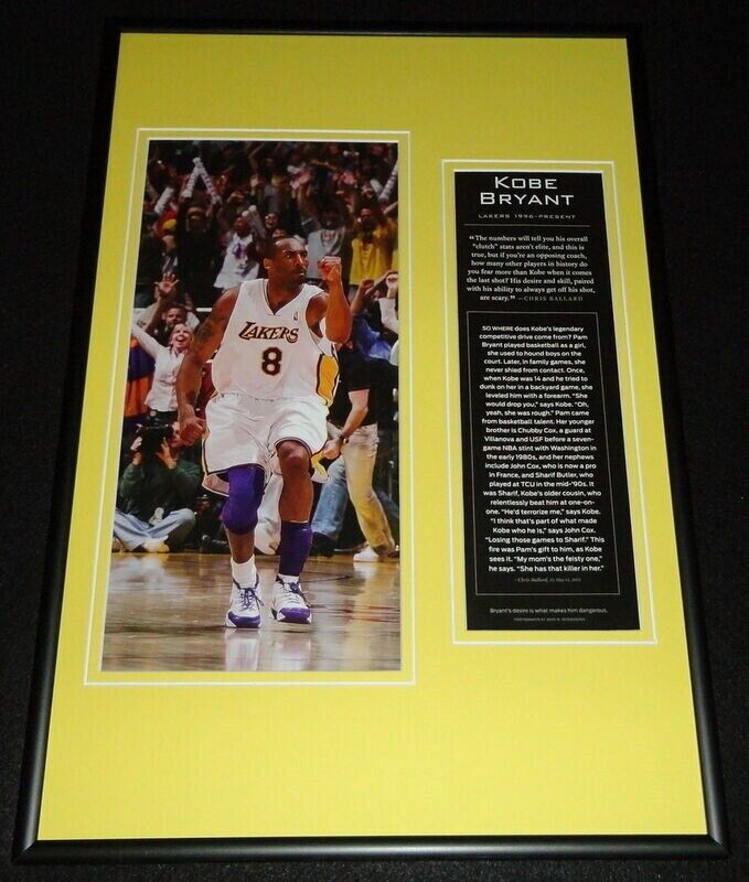 Kobe Bryant LA Lakers Framed 12x18 Photo Display B