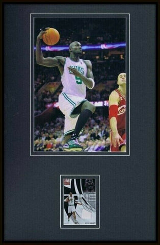 Kevin Garnett Framed 11x17 Game Used Memorabilia & Photo Display Celtics PANINI