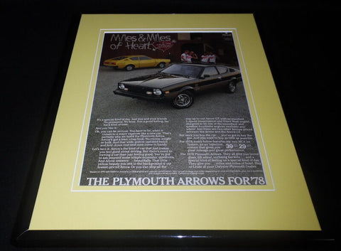 1978 Plymouth Arrow 11x14 Framed ORIGINAL Vintage Advertisement