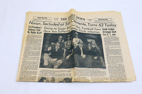 ORIGINAL Vintage Jan 9 1975 Pittsburgh Steelers Super Bowl Daily News Newspaper