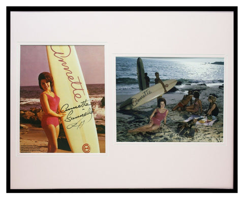 Annette Funicello Signed Framed 16x20 Beach Photo Set JSA