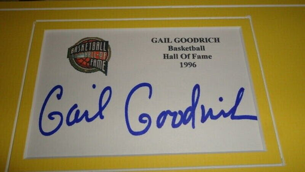 Gail Goodrich Signed Framed 11x14 Photo Display Lakers vs Lenny Wilkens