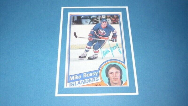 Mike Bossy Signed Framed 16x20 Photo Display NY Islanders B