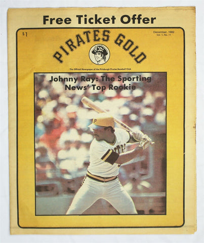  VINTAGE Dec 1982 Pittsburgh Pirates Gold Magazine Johnny Ray