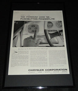 1956 Chrysler Pushbutton Powerflite Framed 11x17 ORIGINAL Advertising Display 