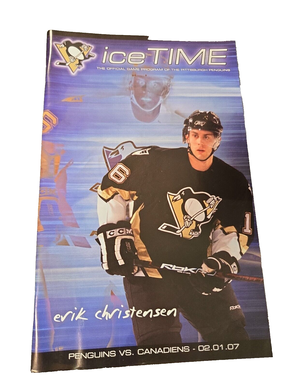 Feb 1 2007 Canadiens @ Penguins Program Erik Christensen Sergei Gonchar 2 Goals