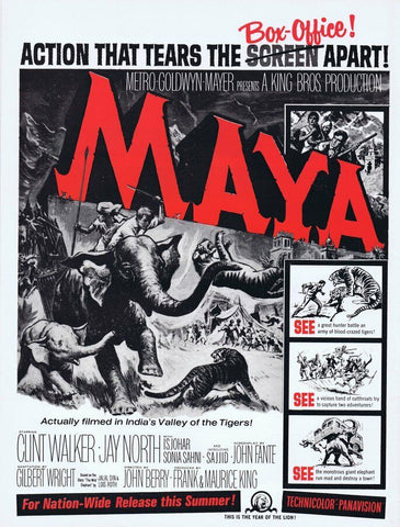 Maya 1966 ORIGINAL Vintage 9x12 Industry Ad Clint Walker Jay North