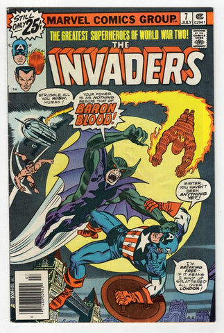 Invaders #7 VINTAGE 1976 Marvel Comics 1st Union Jack + Baron Blood