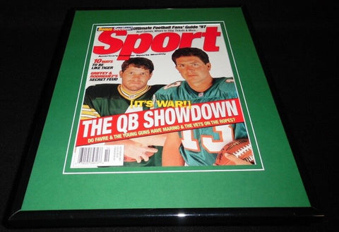 Dan Marino Brett Favre 11x14 Framed ORIGINAL 1997 Sport Magazine Cover