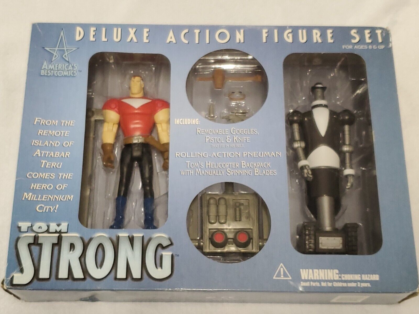 VINTAGE 2000 DC Direct Tom Strong + Pneuman Action Figure Set