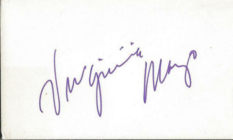 Virginia Mayo Signed Vintage 3x5 Index Card JSA 