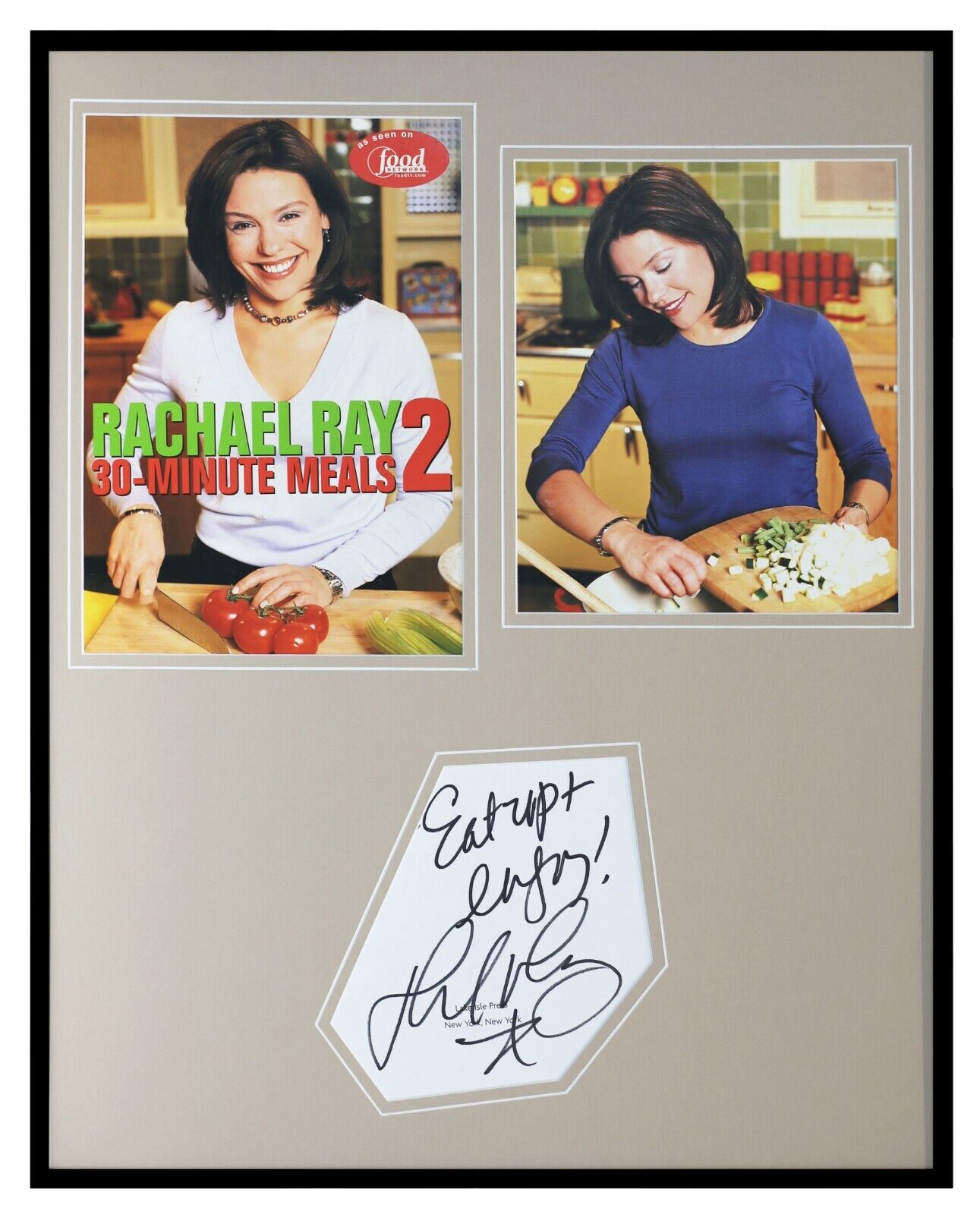 Rachael Ray Signed Framed 30 Minute Meals 16x20 Book Cover Display