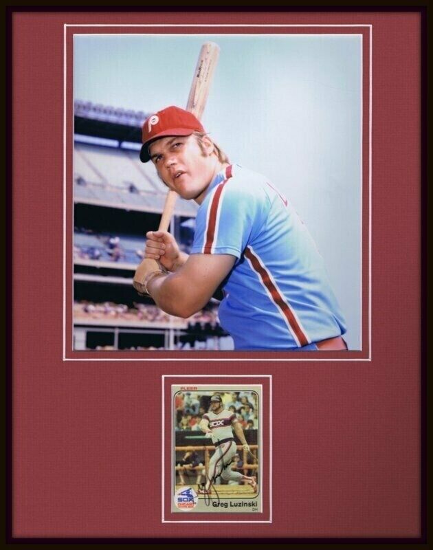 Greg Luzinski Signed Framed 11x14 Photo Display Phillies