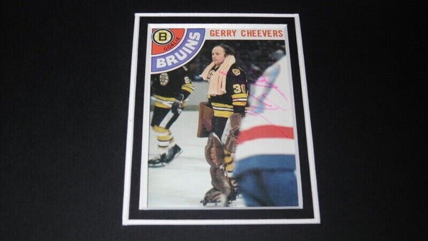 Gerry Cheevers Signed Framed 16x20 Photo Display Bruins