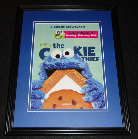 Sesame Street Cookie Thief 2015 Framed 11x14 ORIGINAL Advertisement PBS