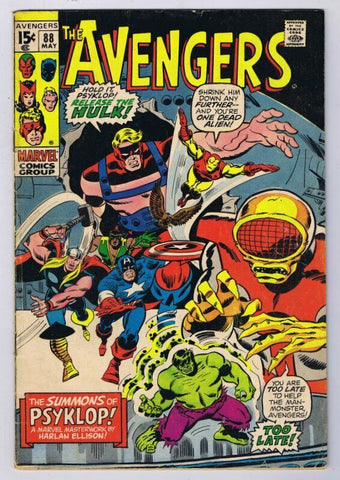 Avengers #88 ORIGINAL Vintage 1971 Marvel Comics Hulk Capt America Iron Man