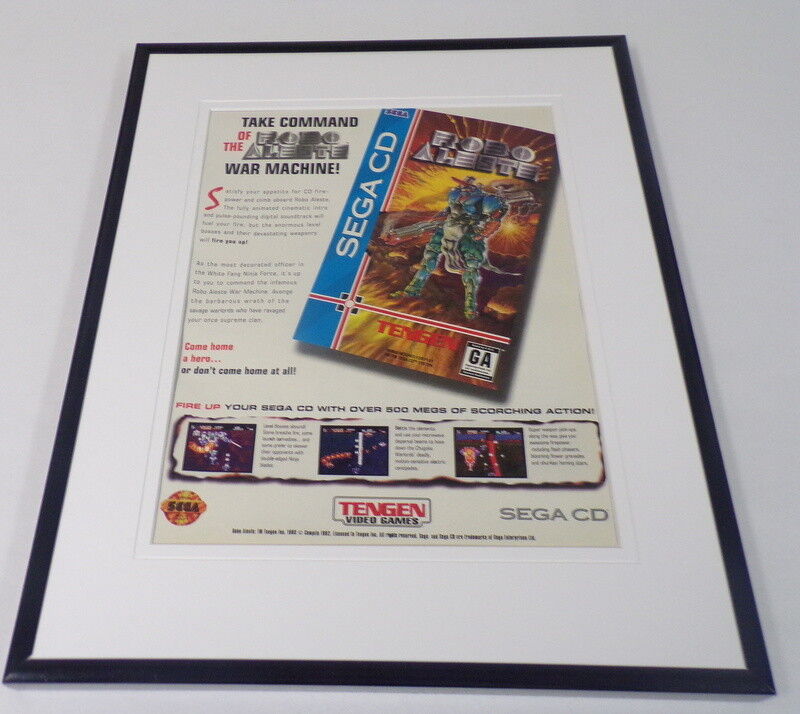 Robo Aleste 1993 Sega CD 11x14 Framed ORIGINAL Advertisement  