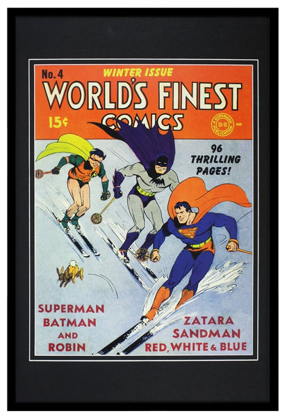 Worlds Finest Comics 4 Superman Batman Framed 12x18 Official Repro Cover Display